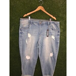 NWT Dollhouse Charley Women’s Plus Size 24 Distressed Skinny Jeans Light Wash